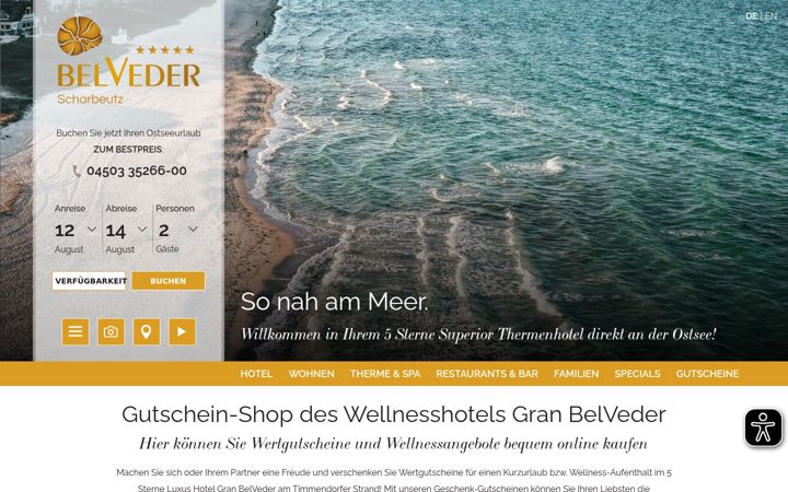Screenshot of hotelbelveder-shop.de