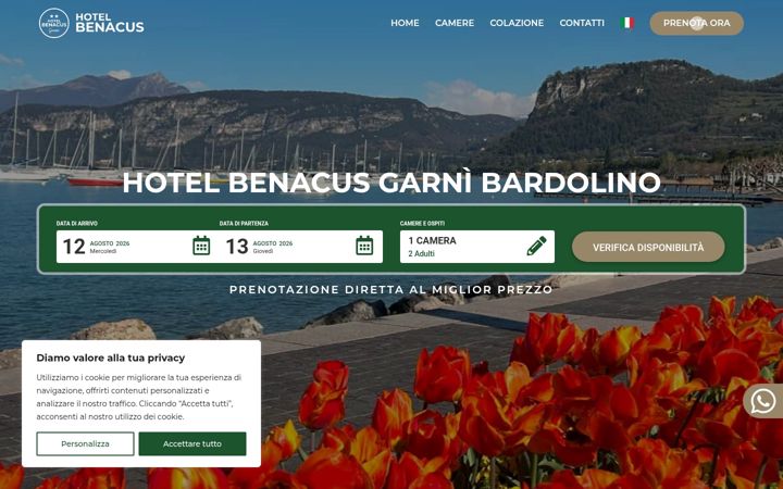 Screenshot of hotelbenacus.it