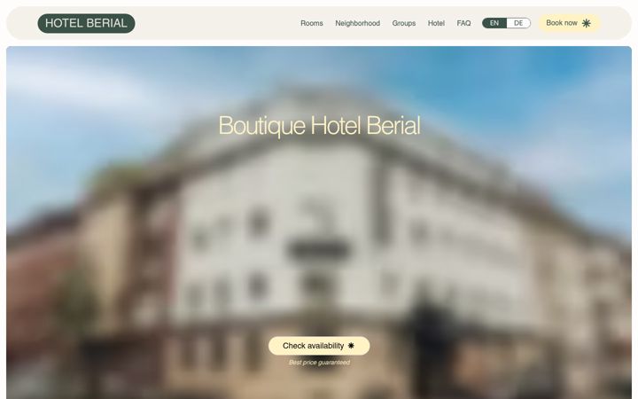 Screenshot of hotelberial.com