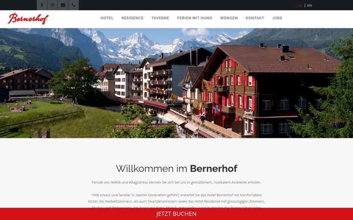 Screenshot of hotelbernerhof.com