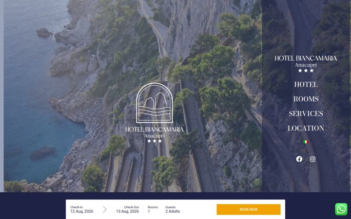 Screenshot of hotelbiancamaria.com
