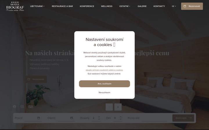 Screenshot of hotelbiograf.com