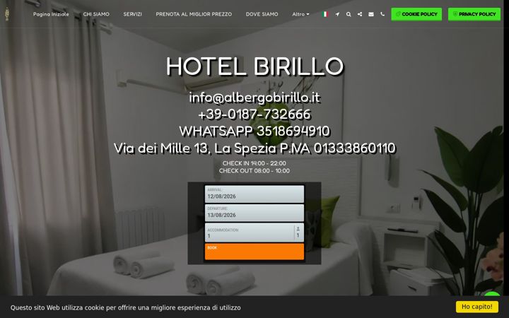 Screenshot of hotelbirillo.com
