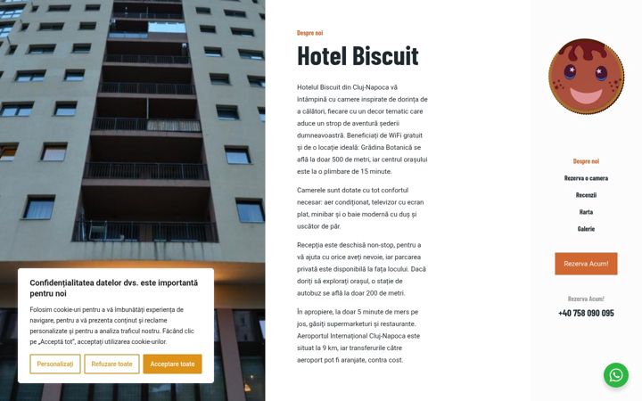 Screenshot of hotelbiscuit.ro