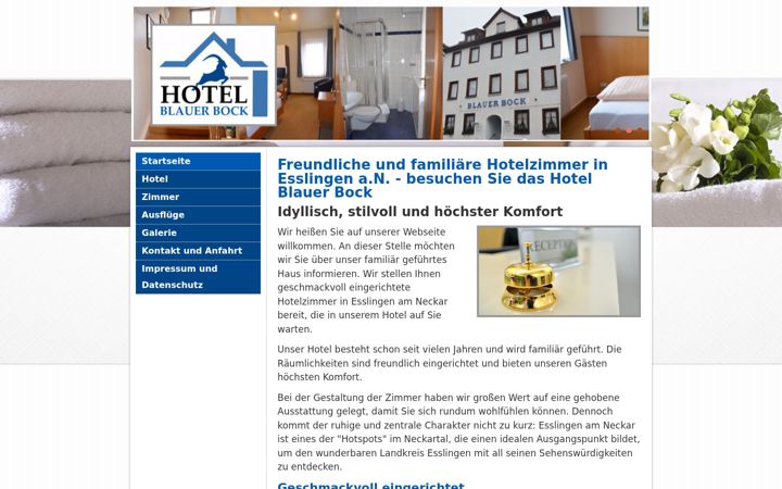 Screenshot of hotelblauerbock.com