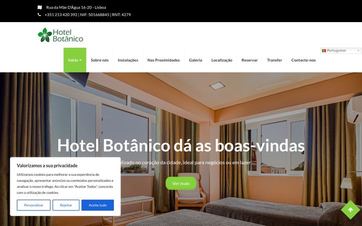 Screenshot of hotelbotanico.pt
