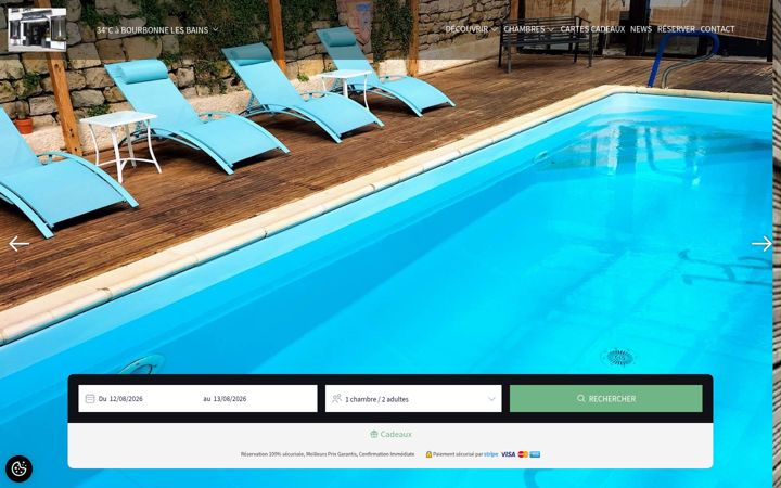 Screenshot of hotelbourbonne.com