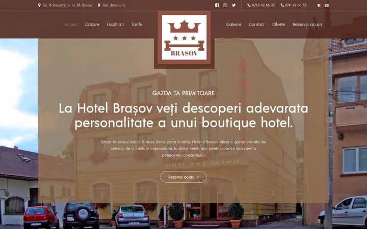 Screenshot of hotelbrasov.ro
