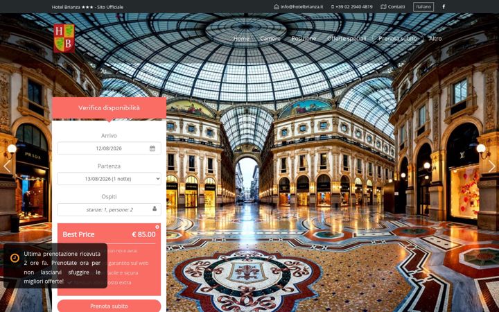 Screenshot of hotelbrianza.it