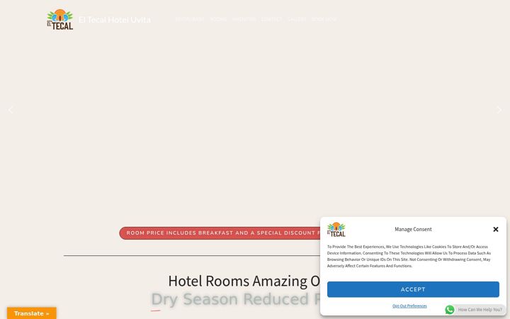 Screenshot of hotelcabinaseltecal.com