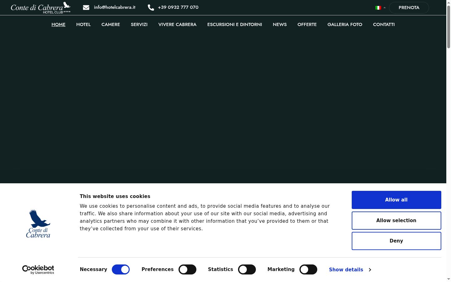 Screenshot van de toestemmingsbanner zoals getoond vóór enige interactie