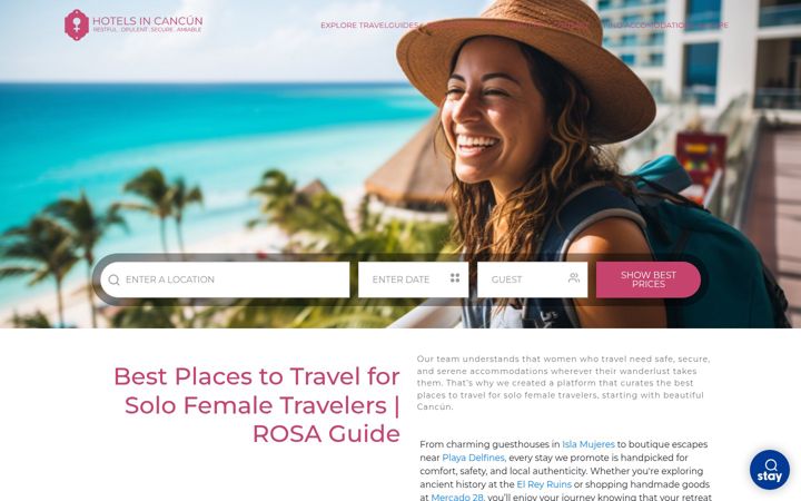 Screenshot of hotelcancunrosa.com