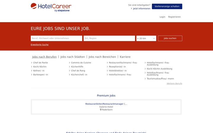 Screenshot of hotelcareer.de