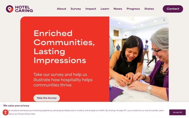 Screenshot of hotelcaring.com
