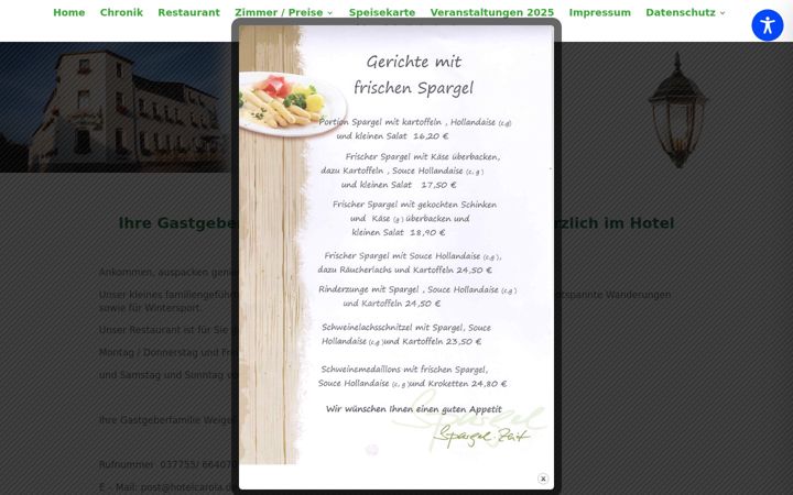 Screenshot of hotelcarola.de
