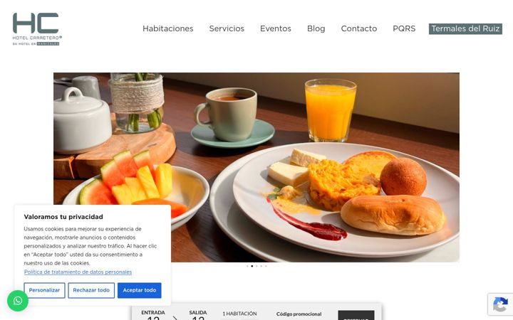 Screenshot of hotelcarretero.com