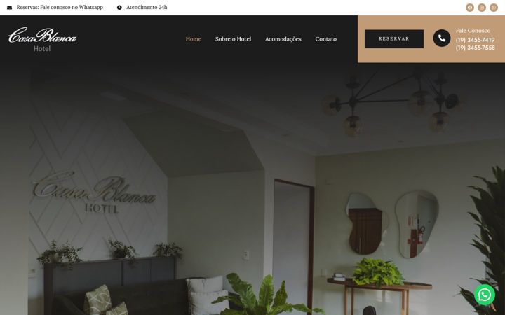 Screenshot of hotelcasablancasbo.com.br