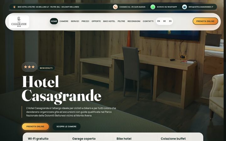 Captura de pantalla de hotelcasagrande.it