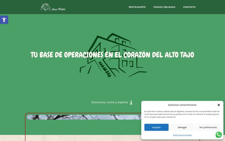 Screenshot of hotelcasaparri.com