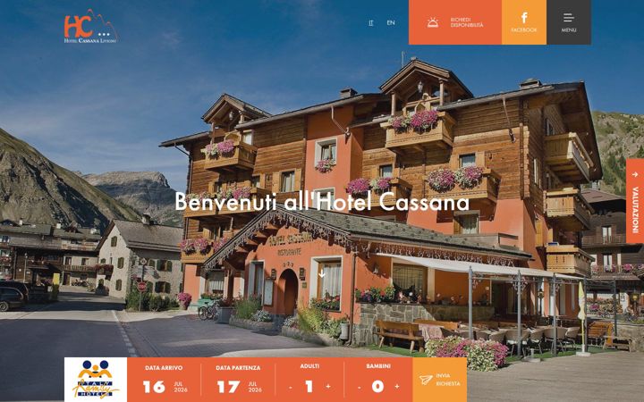 Captură de ecran a hotelcassanalivigno.com