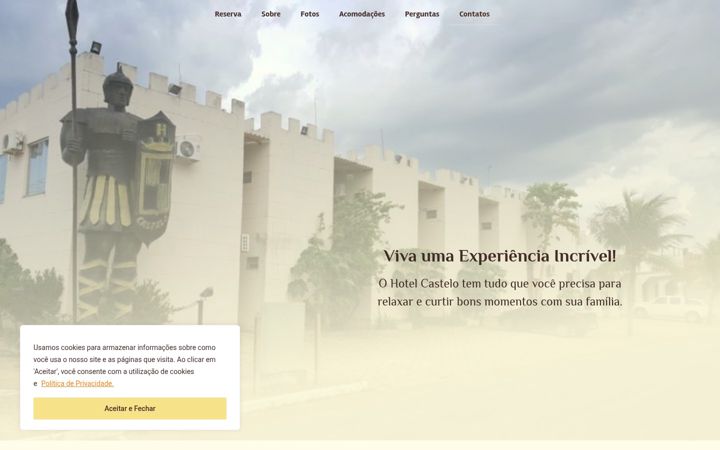 Screenshot of hotelcastelopalmas.com.br