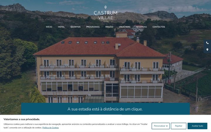 Screenshot of hotelcastrumvillae.pt