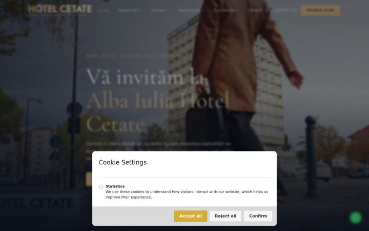 Screenshot of hotelcetate.ro