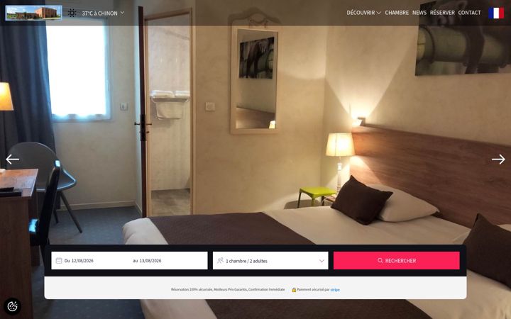 Screenshot of hotelchinon.fr