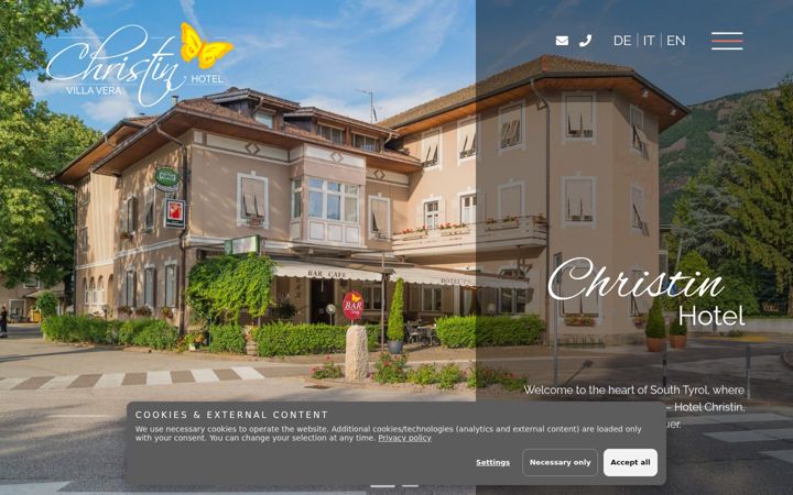 Screenshot of hotelchristin.com