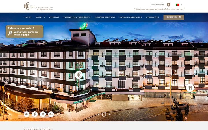 Screenshot of hotelcinquentenario.com
