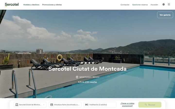 Screenshot of hotelciutatdemontcada.com
