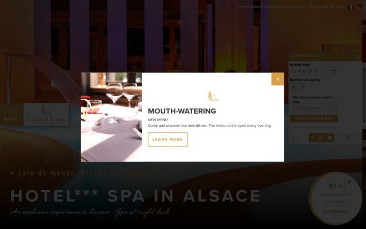 Screenshot of hotelclosdessources.com
