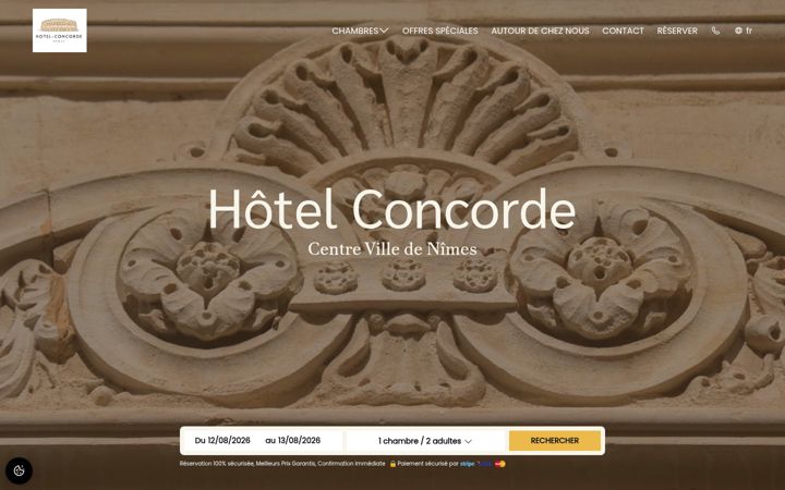 Screenshot of hotelconcordenimes.com