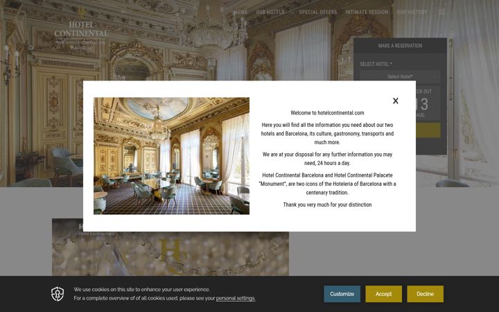 Screenshot of hotelcontinental.com