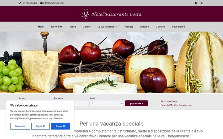 Screenshot of hotelcosta.eu