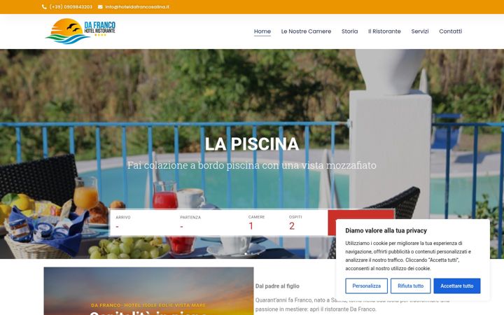 Screenshot of hoteldafrancosalina.it