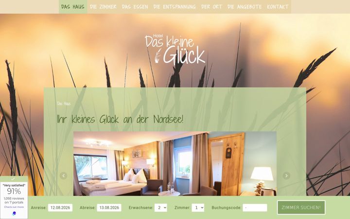 Screenshot of hoteldaskleineglueck.de
