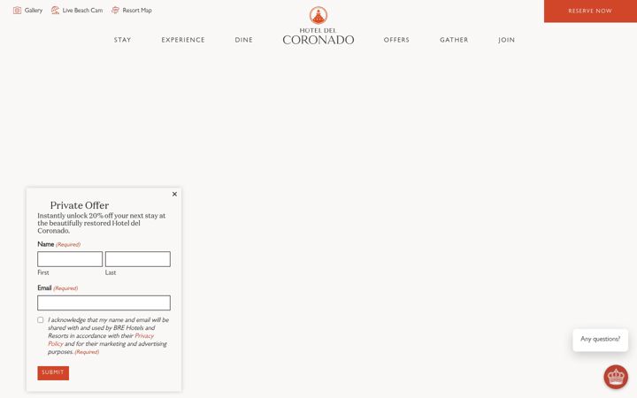 Screenshot of hoteldel.com