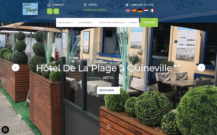 Screenshot of hoteldelaplagequineville.fr