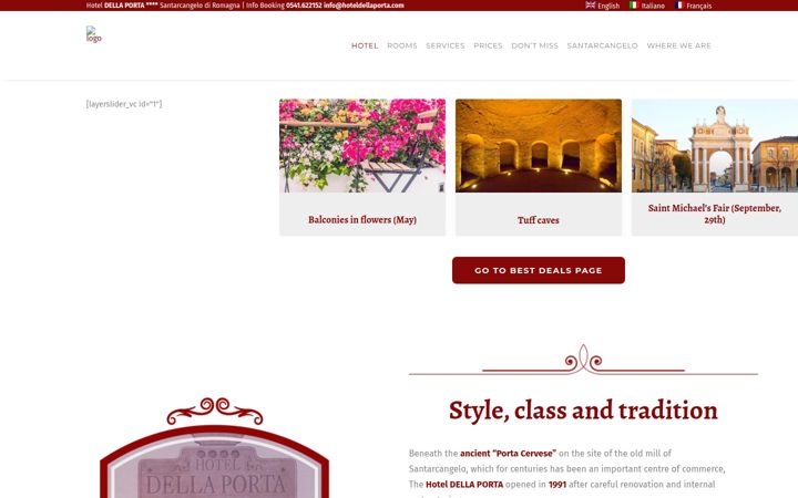 Screenshot of hoteldellaporta.com