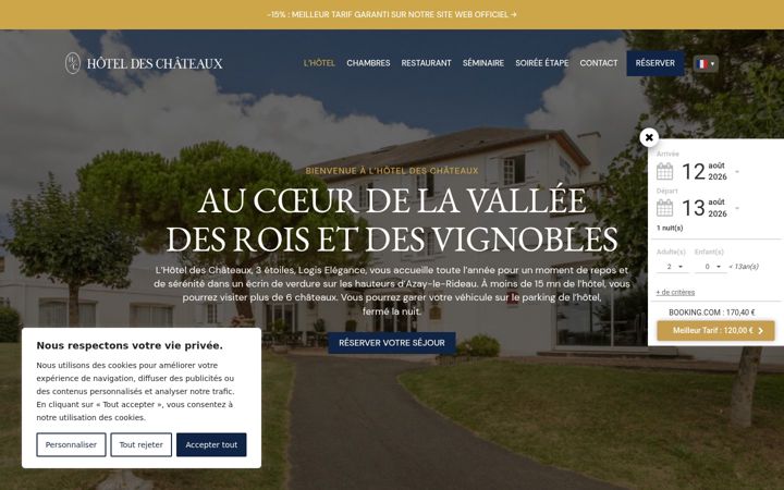 Screenshot of hoteldeschateaux.com