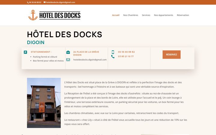 Screenshot of hoteldesdocks.fr