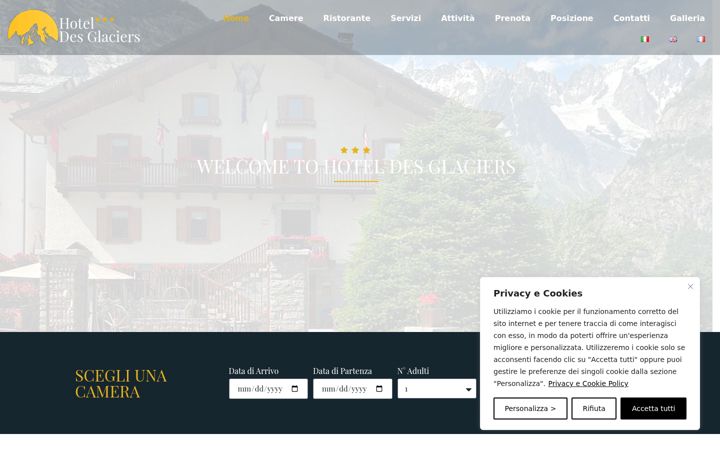 Screenshot of hoteldesglaciers.com