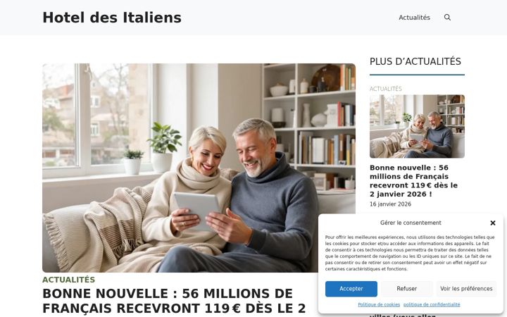 Screenshot of hoteldesitaliens.fr