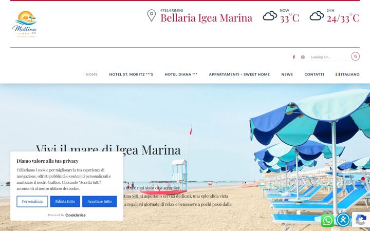Screenshot of hoteldianarimini.com