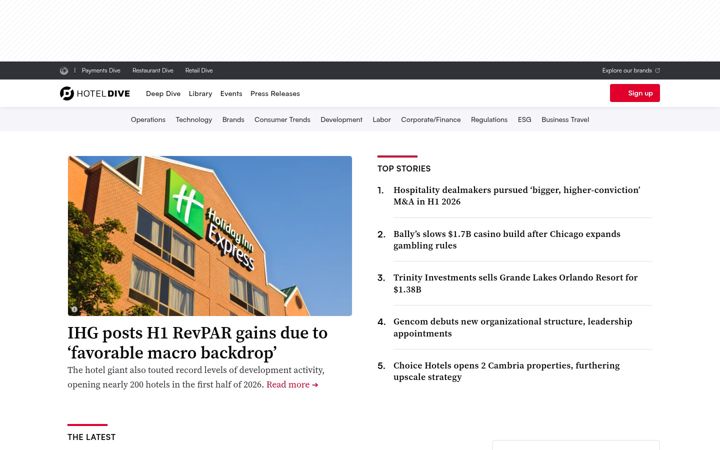 Screenshot of hoteldive.com