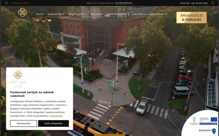 Screenshot of hoteldivinus.hu