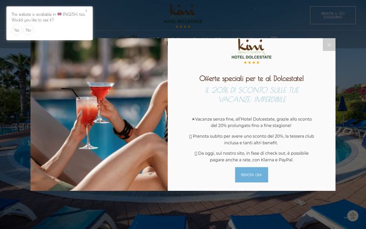 Screenshot of hoteldolcestate.com