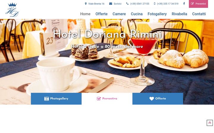 Screenshot of hoteldorianarimini.it