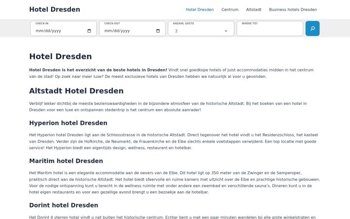 Screenshot of hoteldresden.nl